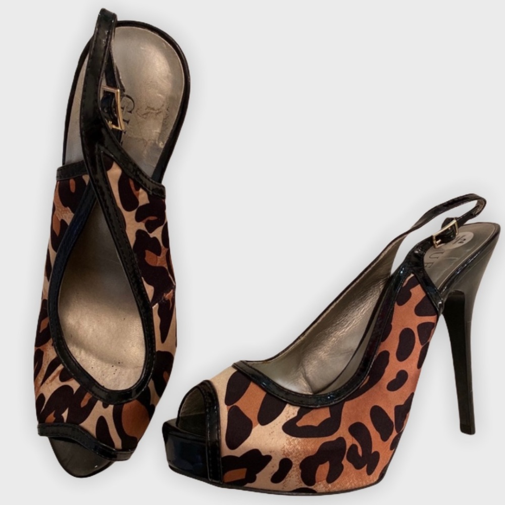 Guess Leopard Animal Print Heels 8.5